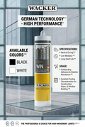 WACKER® WN Weatherseal Neutral Silicone Sealant – 600ml Foil Sausage (White / Black)