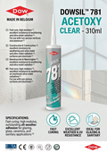 DOWSIL™ 781 Acetoxy Silicone Sealant – Clear (310ml) | Made in Belgium