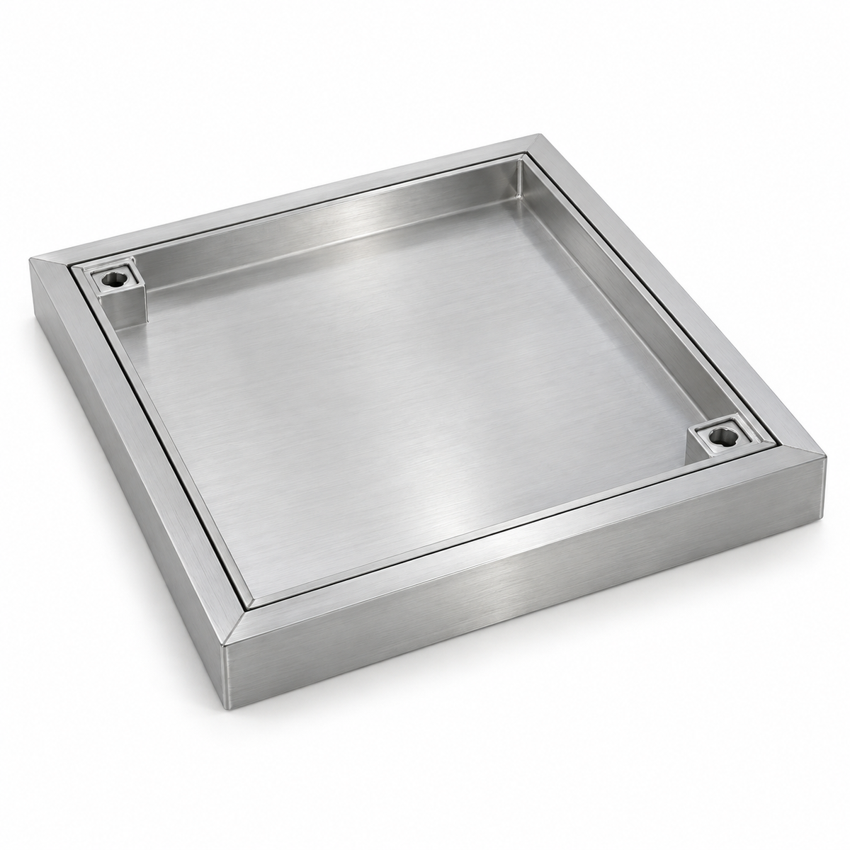 Illustrative reference image of a recessed aluminium manhole cover; actual product details may vary.